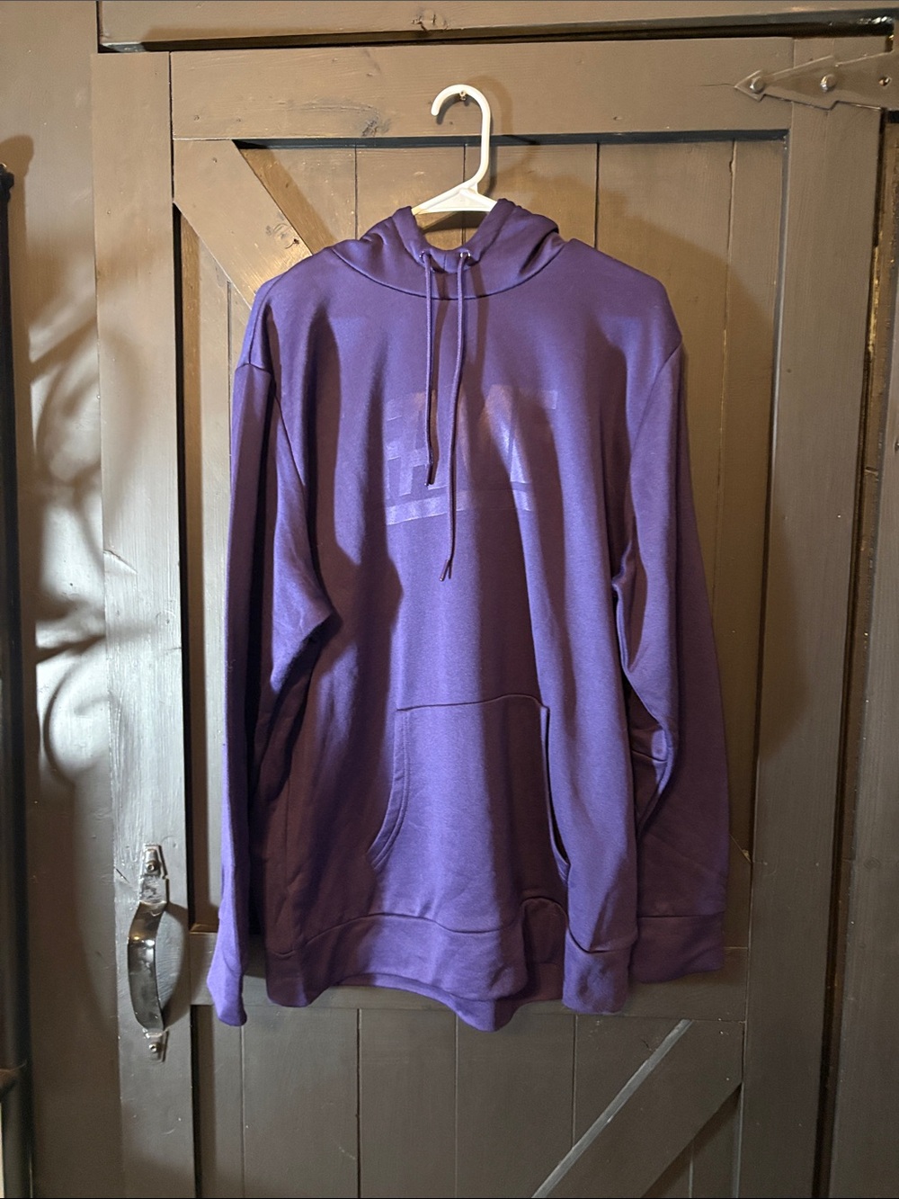 Men's Purple Pullover Hoodie with Subtle Logo